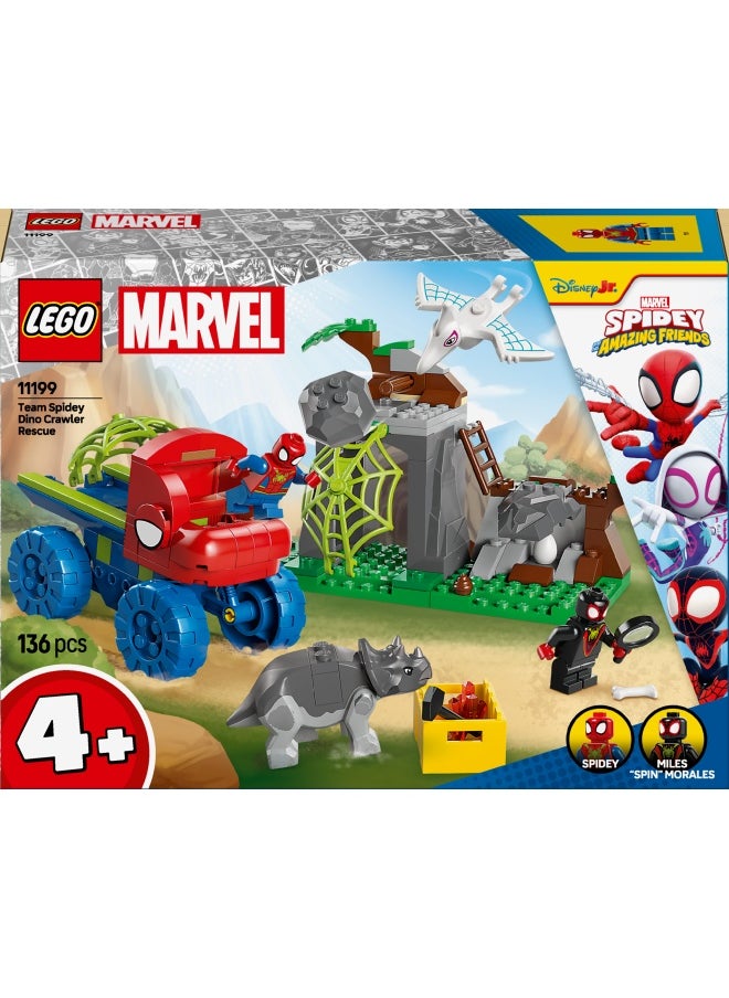 Marvel Team Spidey Dino Crawler Rescue Truck, Buildable Super Hero Vehicle Toy and Dinosaur Set, Gift for 4 Plus Year Old Boys, Girls and Fans of the Spidey and His Amazing Friends Show 11199 (136 pieces)