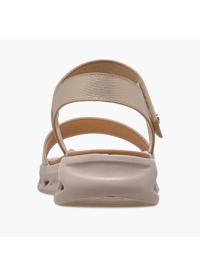 Women's Textured Strap Sandals with Hook and Loop Closure