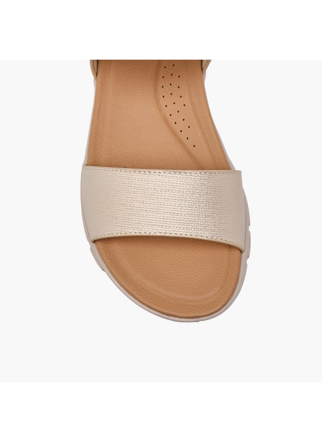 Women's Textured Strap Sandals with Hook and Loop Closure