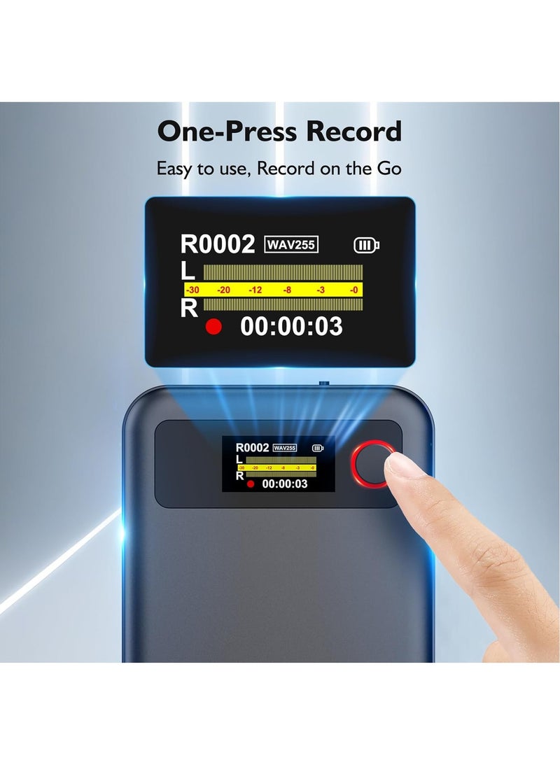 AI Voice Recorder with Transcription Summarize - Magnetic Note Audio Recording Device with Playback for Phone Calls Lectures Meetings Interviews, APP Control Support 104 Languages Noise Reduction 64GB Memory