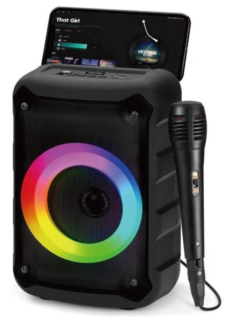 P35 Portable Wireless Bluetooth Speaker with 1 Microphone for Indoor & Outdoor Use – 360° Sound, Deep Bass, Long Battery Life, Compact Design, Bluetooth 5.0 – Black