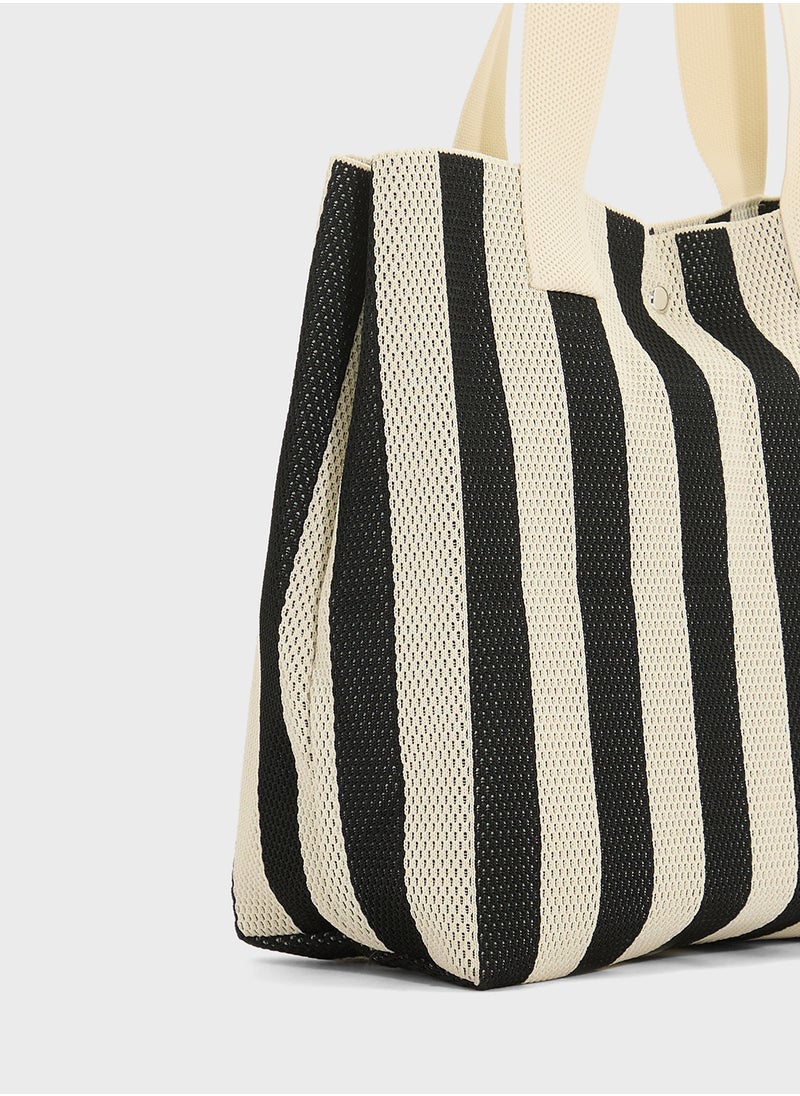 Striped Casual Tote