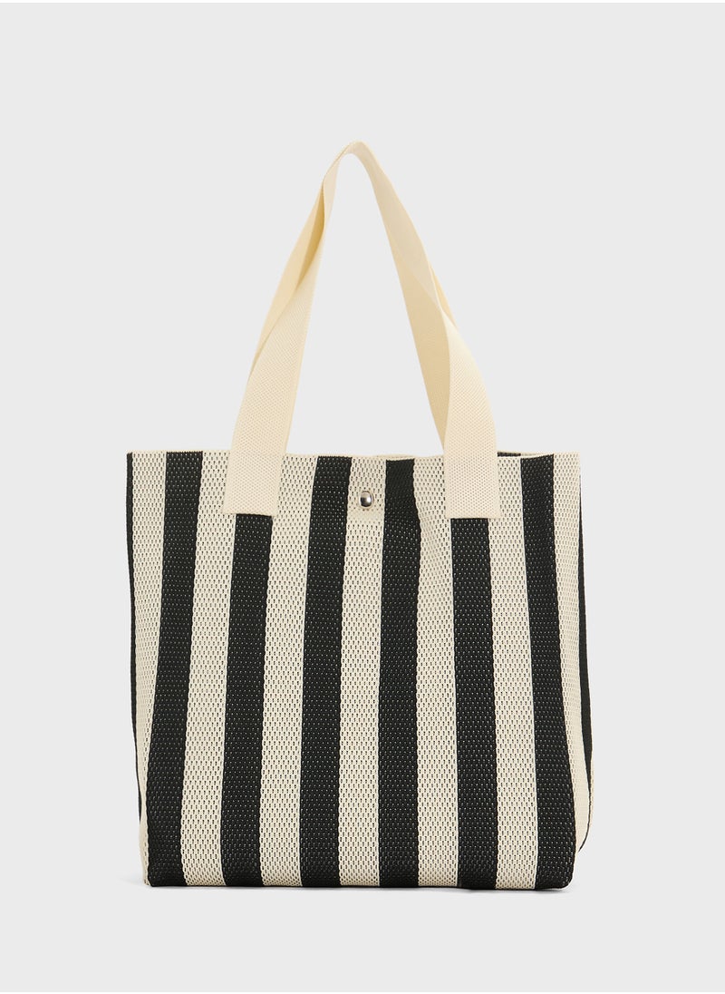 Striped Casual Tote