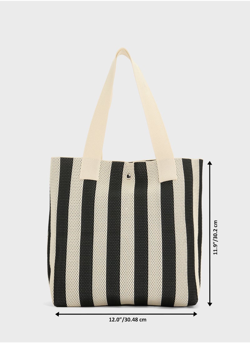 Striped Casual Tote