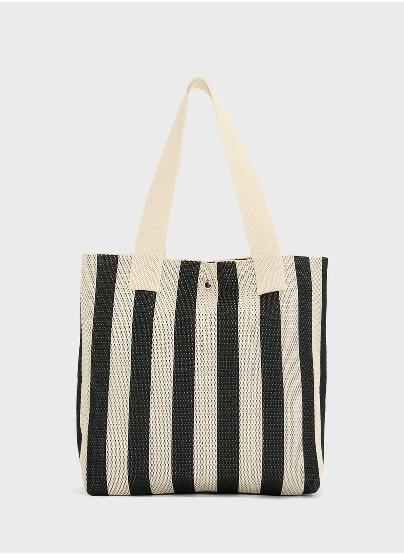 Striped Casual Tote