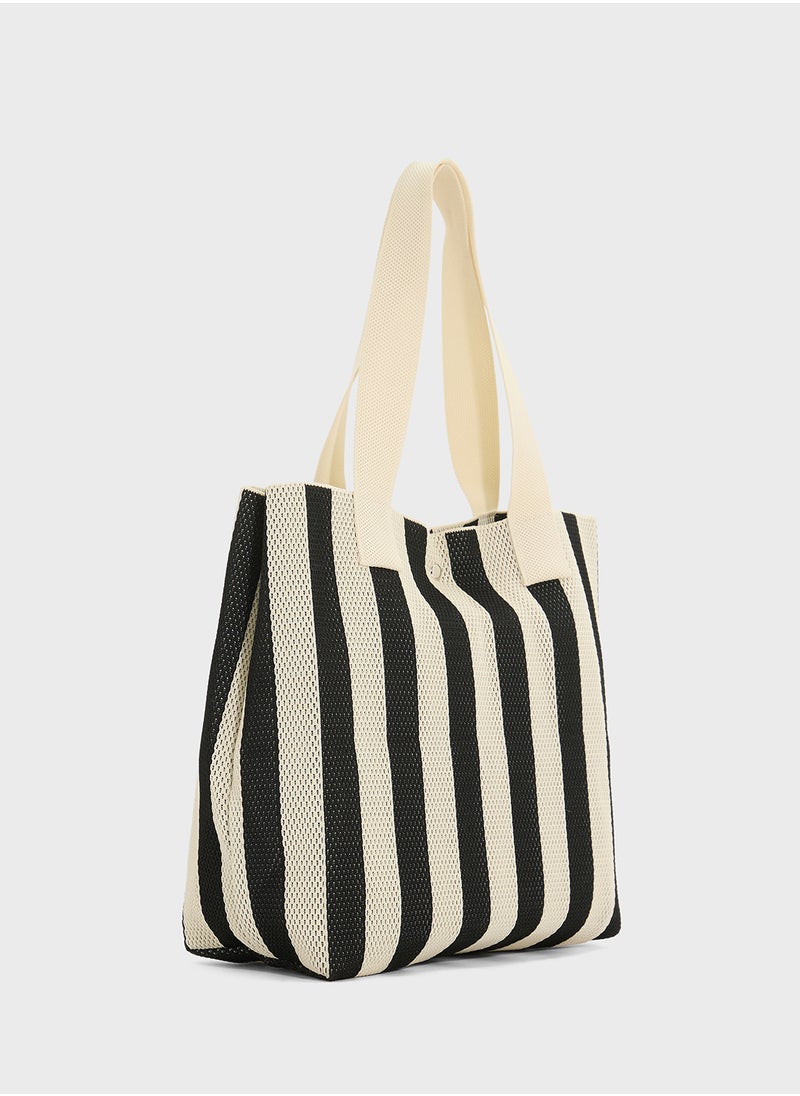 Striped Casual Tote