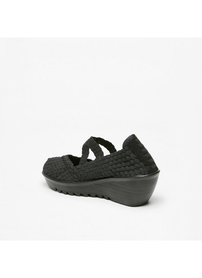 Women's Textured Comfort Slip-On Shoes with Wedge Heels