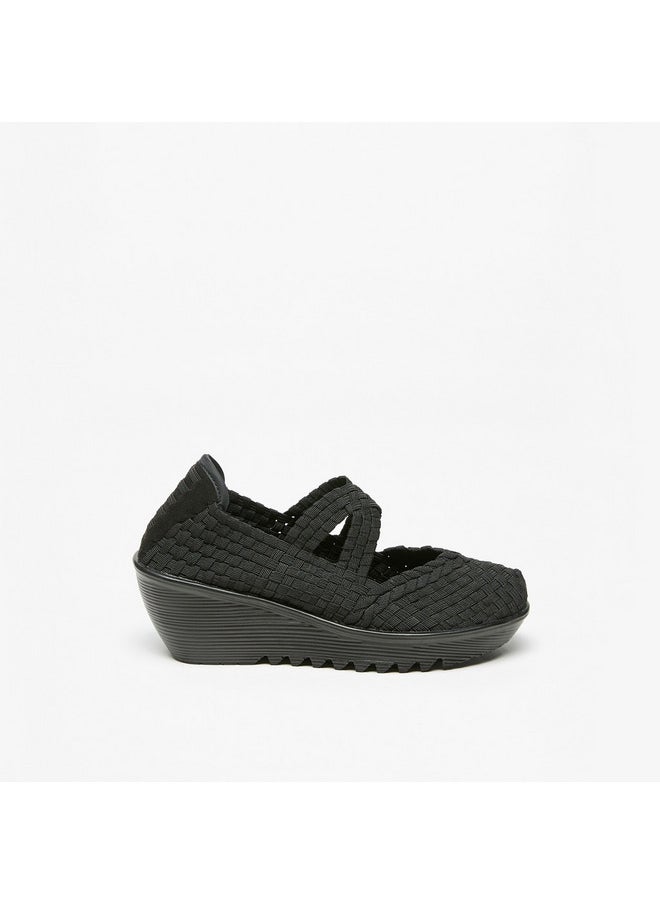 Women's Textured Comfort Slip-On Shoes with Wedge Heels