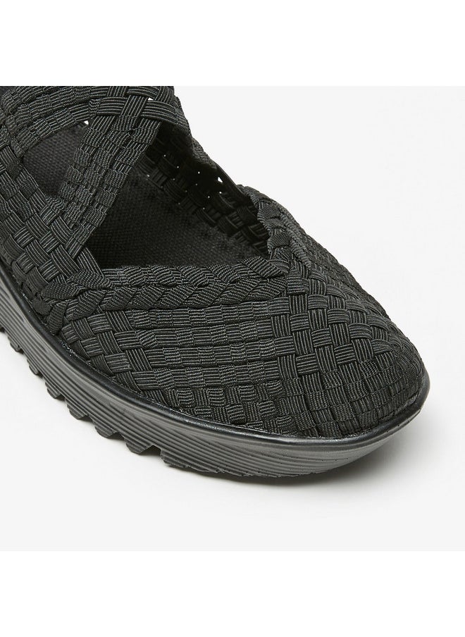Women's Textured Comfort Slip-On Shoes with Wedge Heels