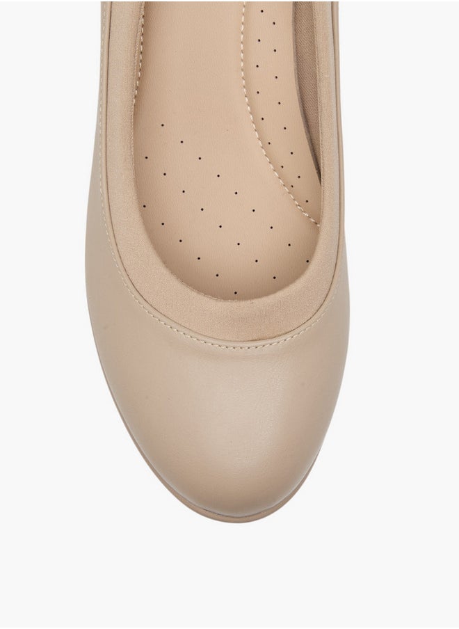 Solid Slip-On Comfort Shoes with Wedge Heels