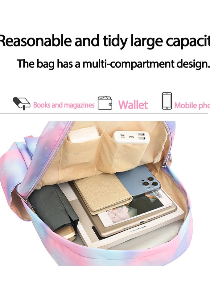Fun cartoons accompanied by three-piece set of fashionable and practical bags (available for students, children, friends on outings, mountain climbing, etc.) - 7