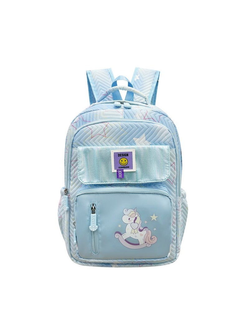 Cute and Childlike Backpack With Pony Prints For Primary and Secondary School Students, Large Capacity, Load-reducing Oxford Cloth Back-protecting Backpack 30*43*15cm