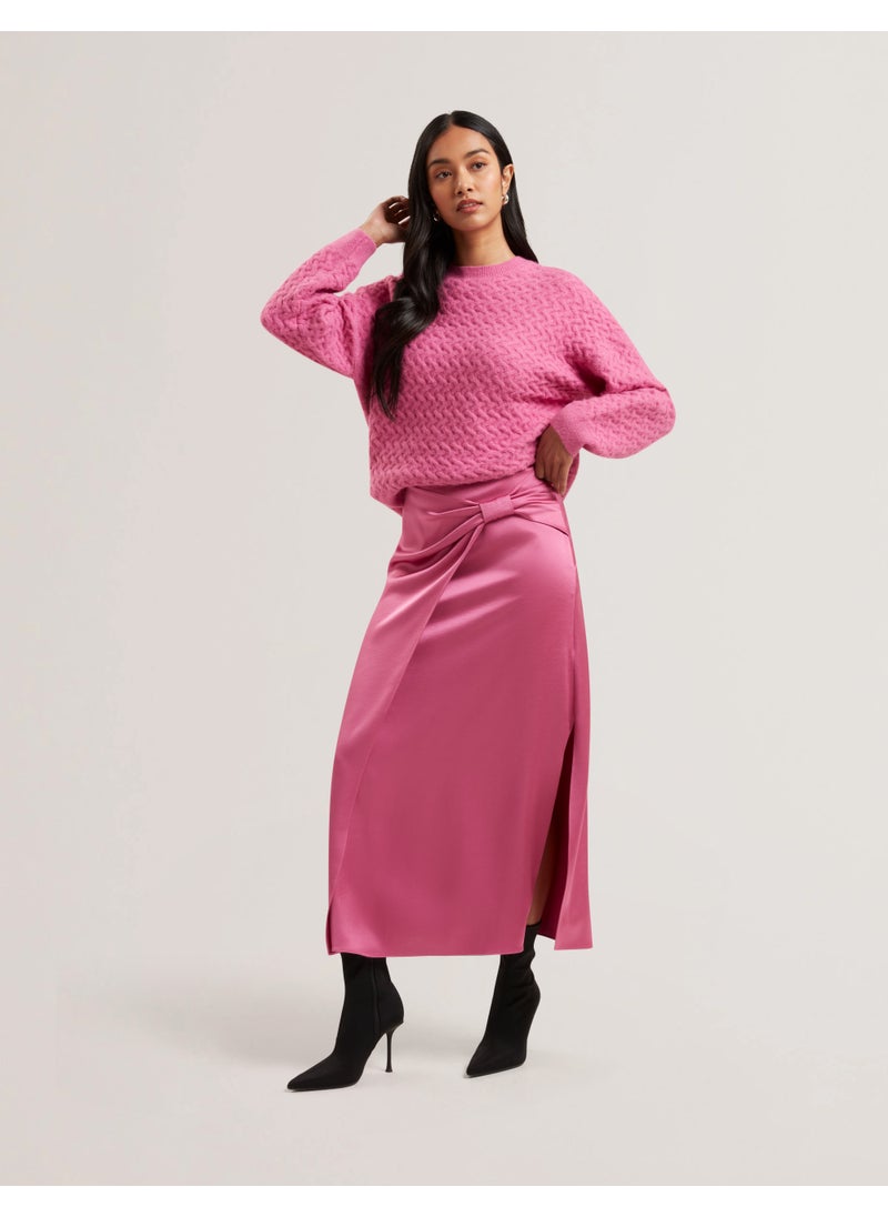 Knot Detail High Waist Skirt