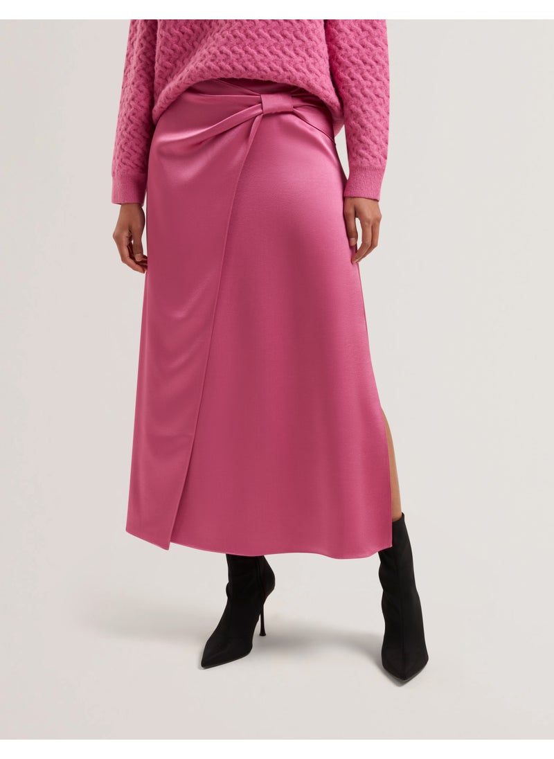 Knot Detail High Waist Skirt