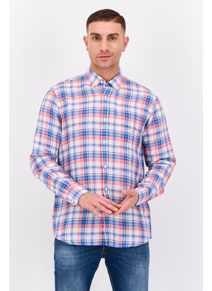Men Classic Fit Checkered Long Sleeves Casual Shirt, Multi Color
