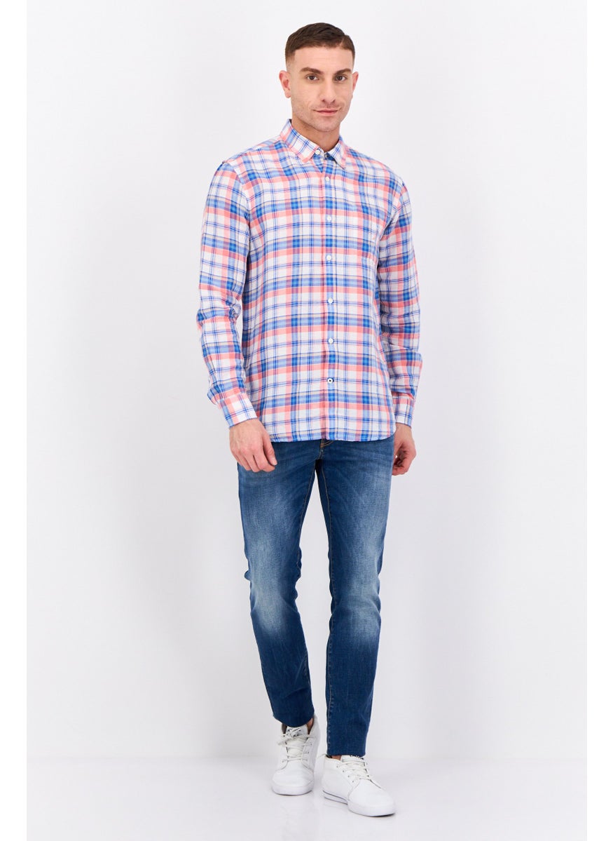 Men Classic Fit Checkered Long Sleeves Casual Shirt, Multi Color