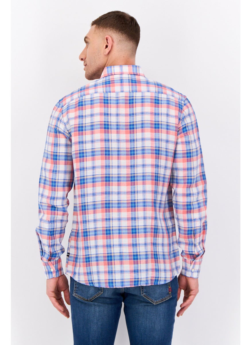 Men Classic Fit Checkered Long Sleeves Casual Shirt, Multi Color