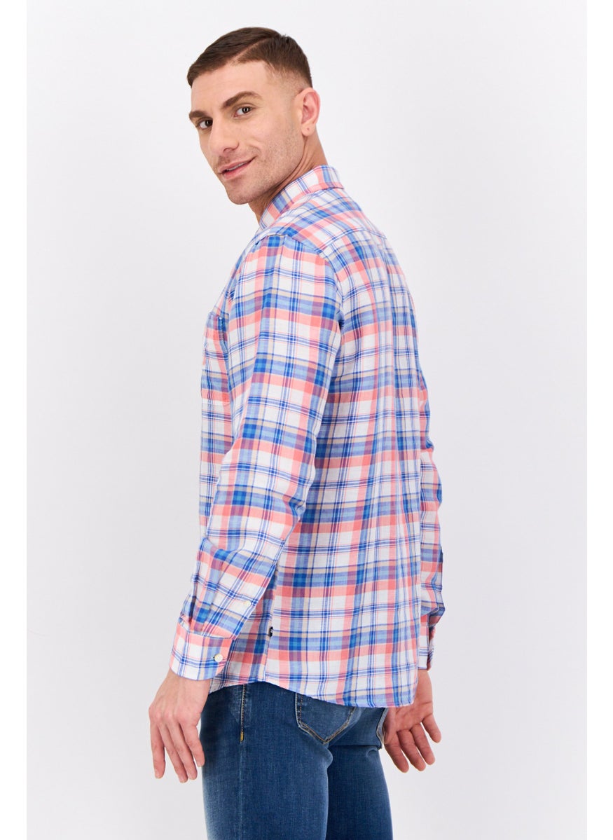 Men Classic Fit Checkered Long Sleeves Casual Shirt, Multi Color