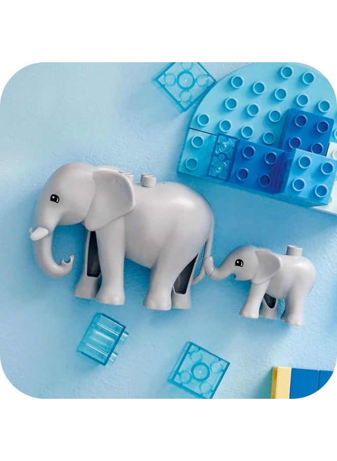 DUPLO 3in1 Wild Animal Families Set, Montessori Toddler Learning Toy with Turtle, Tiger, Elephant, Deer and Panda Figures for 2 Plus Years Old Girls and Boys 10446 (92 pieces)