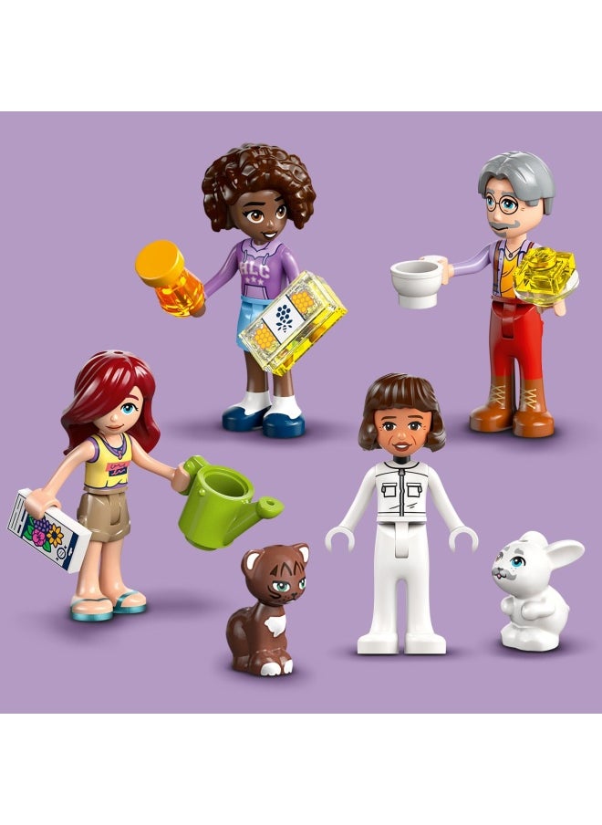 Friends Beekeepers’ House and Flower Garden Set, Creative toy for Kids and Teenagers, with 4 Mini Dolls, Cat and Rabbit Animal Figures, Plus Accessories, Birthday Gift for Girls aged 12+ 42669 (1161 pieces)