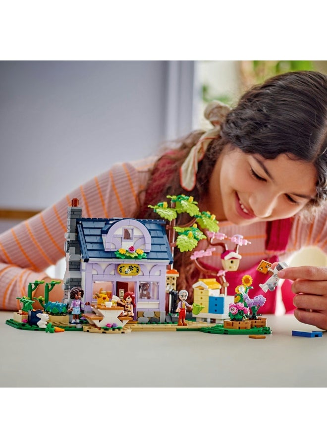 Friends Beekeepers’ House and Flower Garden Set, Creative toy for Kids and Teenagers, with 4 Mini Dolls, Cat and Rabbit Animal Figures, Plus Accessories, Birthday Gift for Girls aged 12+ 42669 (1161 pieces)