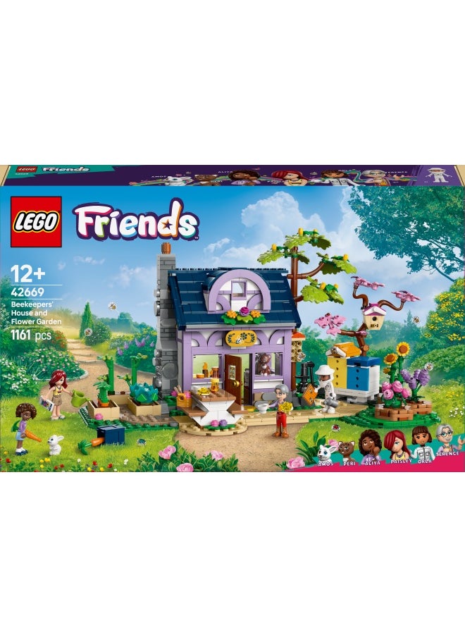 Friends Beekeepers’ House and Flower Garden Set, Creative toy for Kids and Teenagers, with 4 Mini Dolls, Cat and Rabbit Animal Figures, Plus Accessories, Birthday Gift for Girls aged 12+ 42669 (1161 pieces)