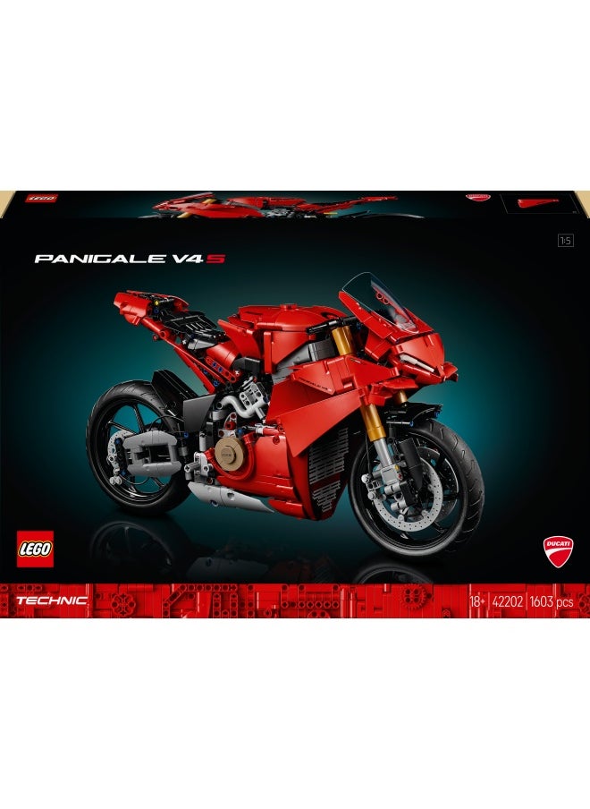 Technic Ducati Panigale V4 S Motorcycle Model - Building Sets for Adults, Men & Women Aged 18+ - Gifts for Motorbike Fans - 42202 (1603 pieces)