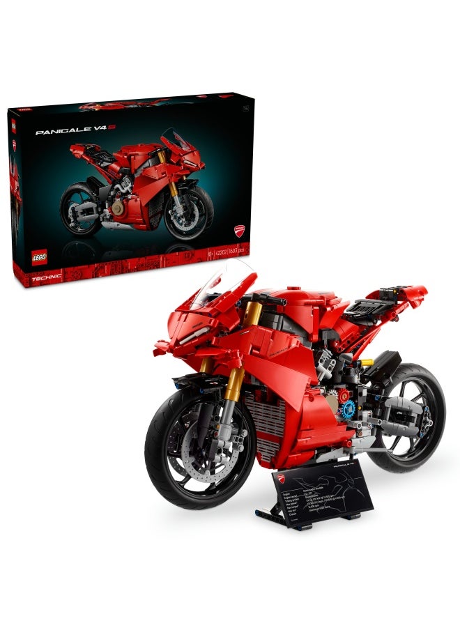 Technic Ducati Panigale V4 S Motorcycle Model - Building Sets for Adults, Men & Women Aged 18+ - Gifts for Motorbike Fans - 42202 (1603 pieces)
