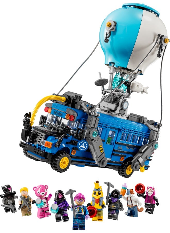 Fortnite Battle Bus Set, Collectible Video Game Vehicle Toy for Boys & Girls, with 9 Character Minifigures, Gift for Gamers and Fans Aged 10 and Over 77073 (954 pieces)