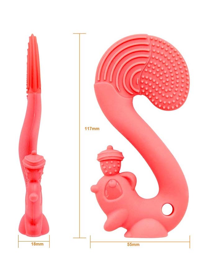 Squirrel Teether Toy | BPA-Free Silicone | Soft & Safe Baby Teething Toy | Fun Acorn Design | Dishwasher & Freezer Safe | 3M+ | Product Dimensions: L 9 x W 6 x H 14 cm