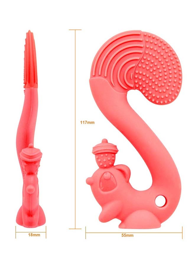 Squirrel Teether Toy | BPA-Free Silicone | Soft & Safe Baby Teething Toy | Fun Acorn Design | Dishwasher & Freezer Safe | 3M+ | Product Dimensions: L 9 x W 6 x H 14 cm
