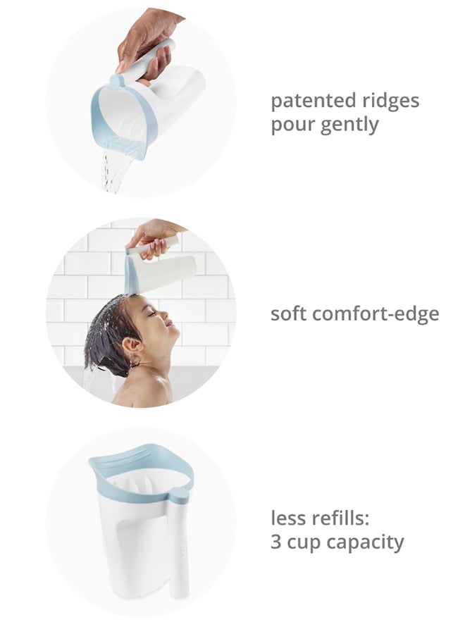 Wave Waterfall Hair Rinser For Babies And Kids - Tear-Free Bath Essential - White