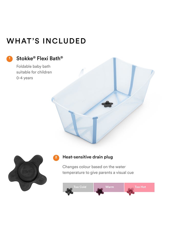 Flexi Bath Bundle Foldable Baby Bath With Stand In Ocean Blue