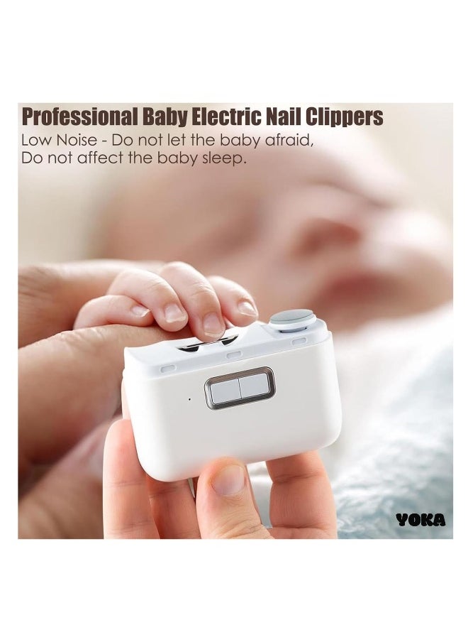 2 IN 1 Electric Nail Clipper Cutter, With LED Light Automatic Nail Grinder Trimmer, Fingernail Cutter and Polisher, For Baby Adult Mini Manicure Tools Nail Care