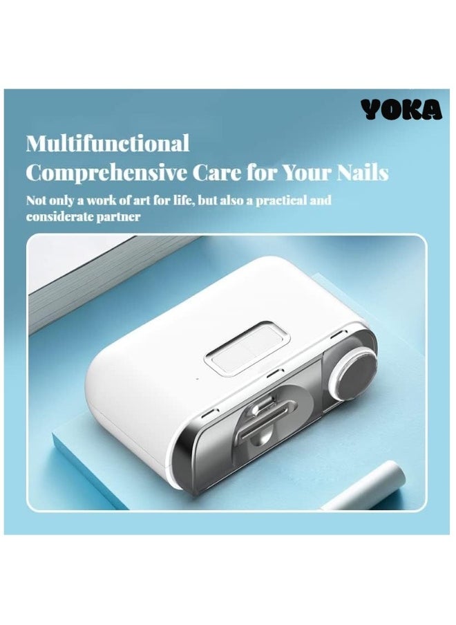 2 IN 1 Electric Nail Clipper Cutter, With LED Light Automatic Nail Grinder Trimmer, Fingernail Cutter and Polisher, For Baby Adult Mini Manicure Tools Nail Care