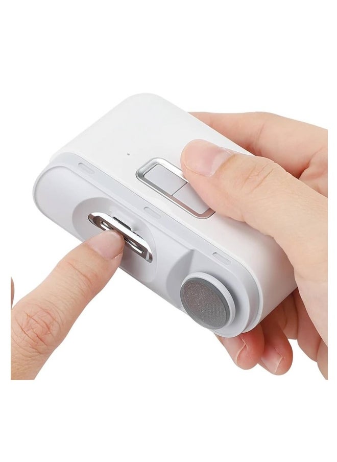 2 IN 1 Electric Nail Clipper Cutter, With LED Light Automatic Nail Grinder Trimmer, Fingernail Cutter and Polisher, For Baby Adult Mini Manicure Tools Nail Care