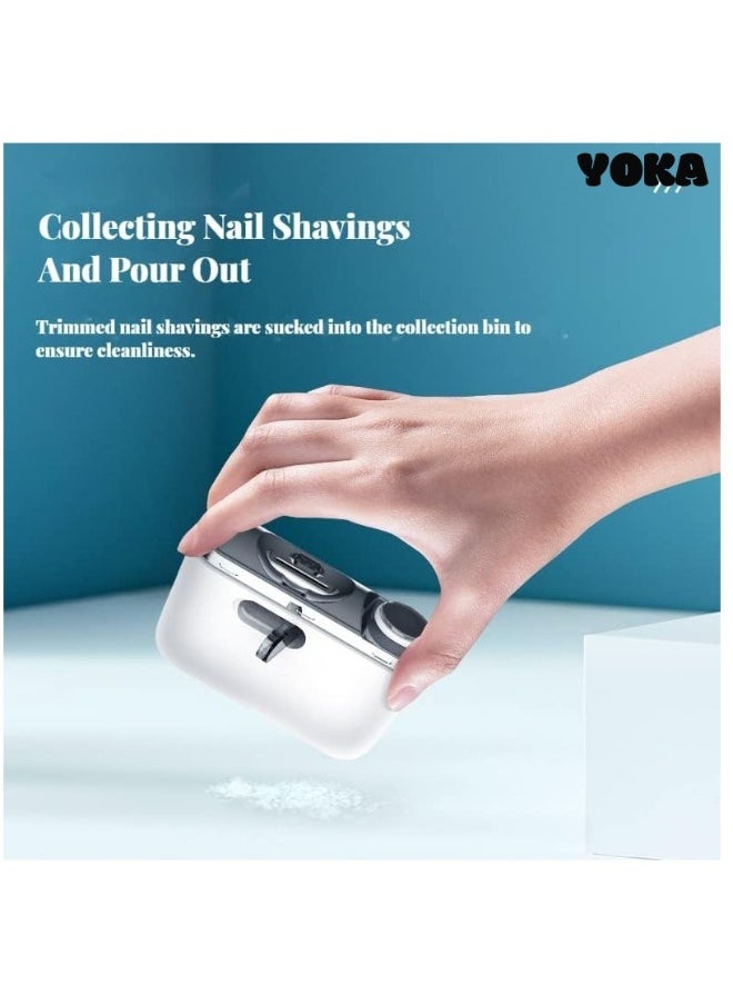 2 IN 1 Electric Nail Clipper Cutter, With LED Light Automatic Nail Grinder Trimmer, Fingernail Cutter and Polisher, For Baby Adult Mini Manicure Tools Nail Care