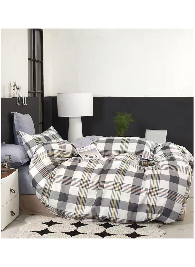 Super King Size Duvet Cover Set Hotel Luxury Feel Bedding Set Cotton Material Bedding Set Fad and Wrinkle Resistant Set Include 1 Fitted Bed Sheet 1 Duvet Cover and 4 Pillowcases 220x240c