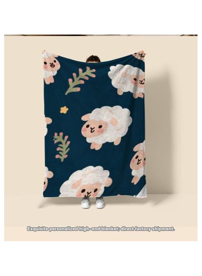 Children's or student cartoon flannel thin blanket (warm and comfortable, suitable for sleep, games) 100cm*150cm