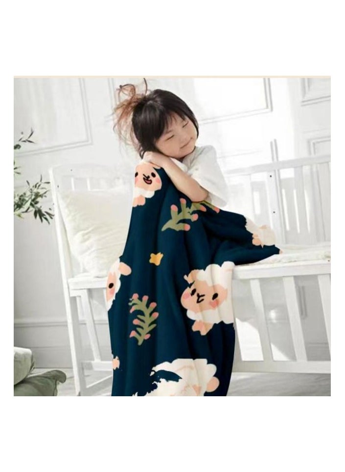 Children's or student cartoon flannel thin blanket (warm and comfortable, suitable for sleep, games) 100cm*150cm