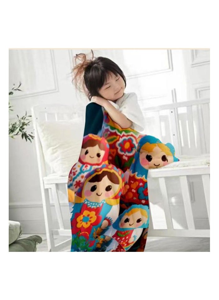 Children's or student cartoon flannel thin blanket (warm and comfortable, suitable for sleep, games) 100cm*150cm