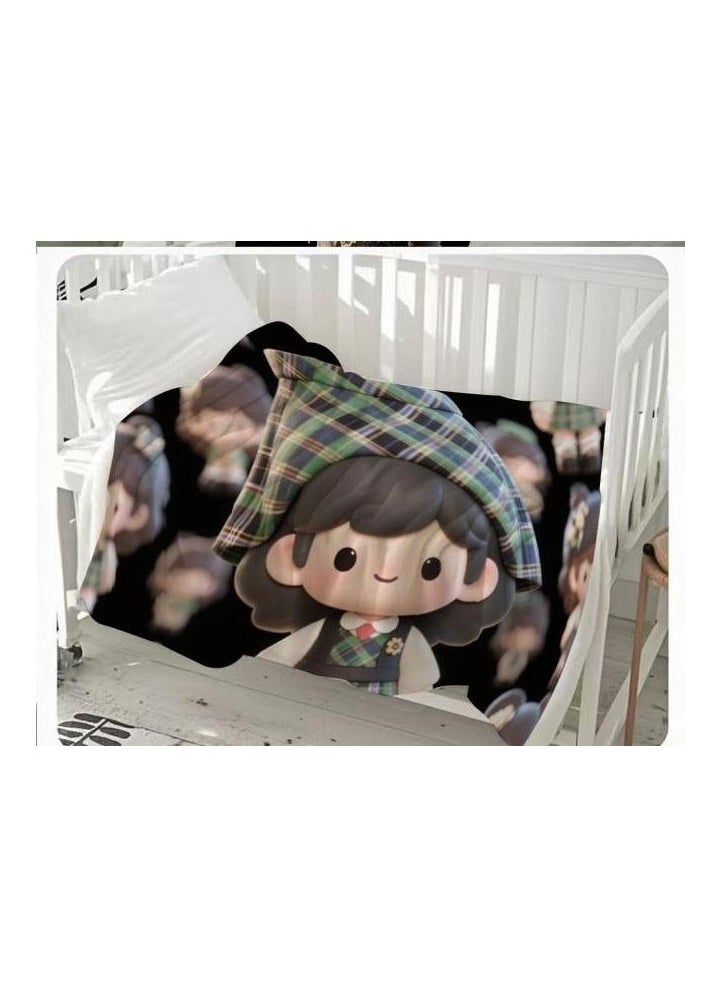 Children's or student cartoon flannel thin blanket (warm and comfortable, suitable for sleep, games) 100cm*150cm