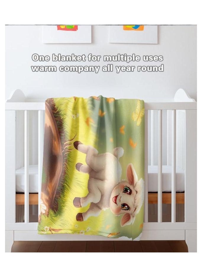 Children's or student cartoon flannel thin blanket (warm and comfortable, suitable for sleep, games) 100cm*150cm - 374