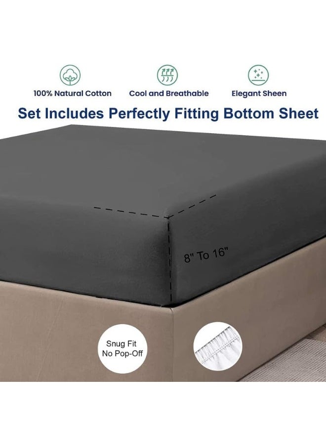 RV Short Queen Sheet Set - 400 Thread Count Egyptian Cotton Sheets, Made for RV, Camper & Motorhomes Cool and Breathable 4 PCs Sheet Sets - 15