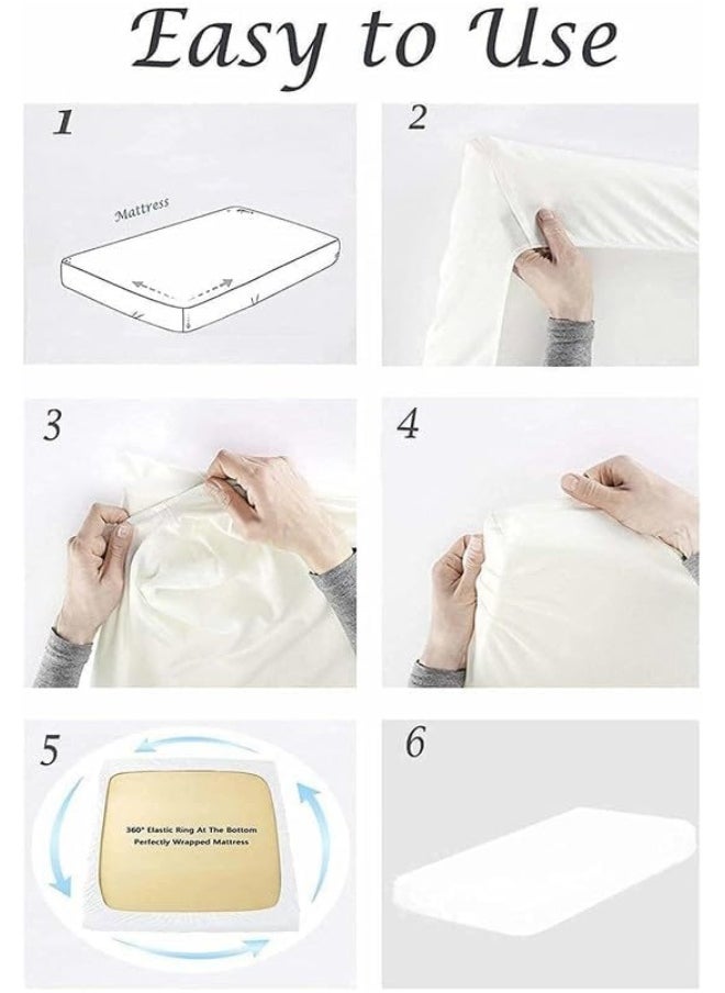RV Short Queen Sheet Set - 400 Thread Count Egyptian Cotton Sheets, Made for RV, Camper & Motorhomes Cool and Breathable 4 PCs Sheet Sets - 15