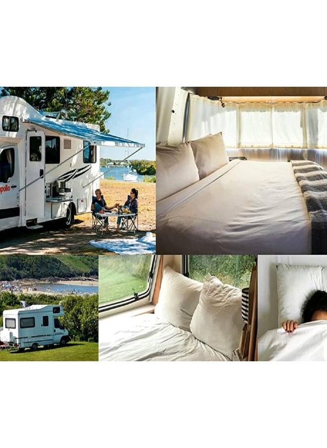 RV Short Queen Sheet Set - 400 Thread Count Egyptian Cotton Sheets, Made for RV, Camper & Motorhomes Cool and Breathable 4 PCs Sheet Sets - 15