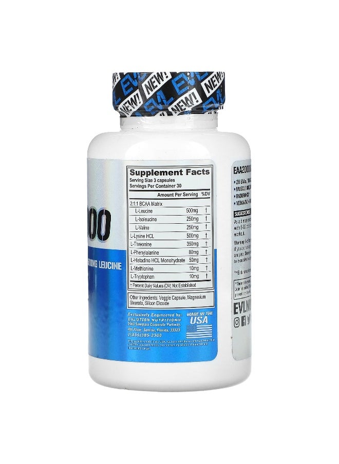 EVLution Nutrition, EAA2000, 90 Veggie Capsules
