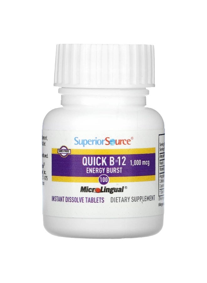 Superior Source, Quick B-12 Energy Burst, 1,000 mcg, 100 MicroLingual Instant Dissolve Tablets