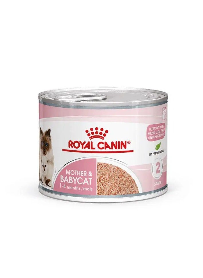 ROYAL CANIN FELINE MOTHER & BABYCAT MOUSSE WET FOOD CAN 195Gx12
