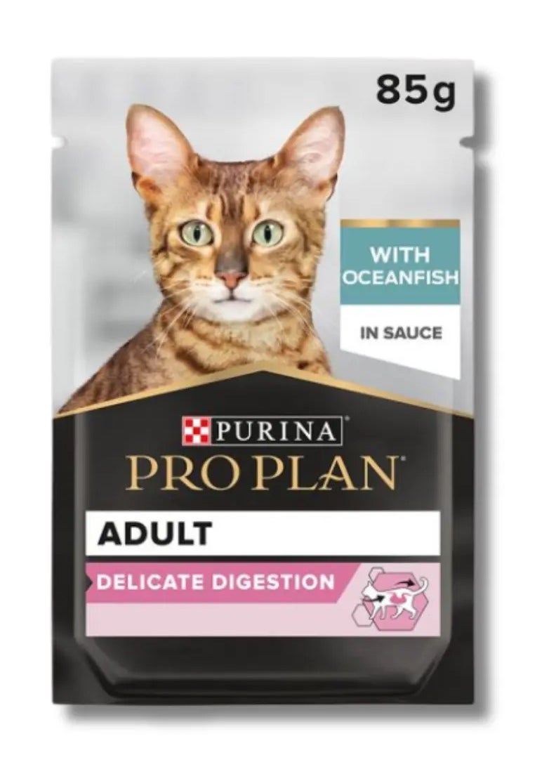 PRO PLAN DELICATE WET CAT FOOD OCEANFISH IN GRAVY 10X85G
